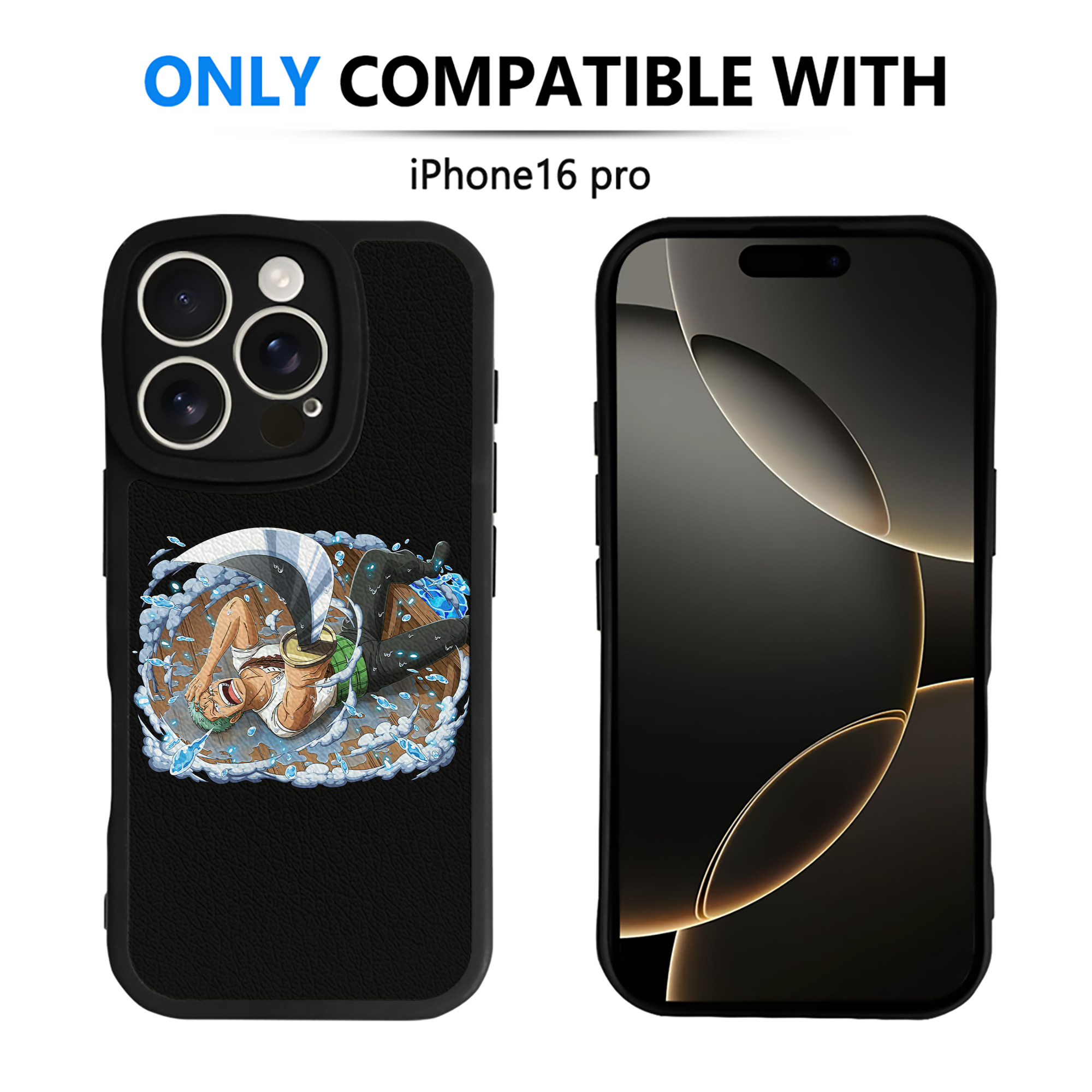 （画像用） ワンピース ロロノア・ゾロ ONE PIECE Roronoa Zoro 【iPhone 16シリーズ対応】シリコンスマホケース（レザー調） 材質：シリコン